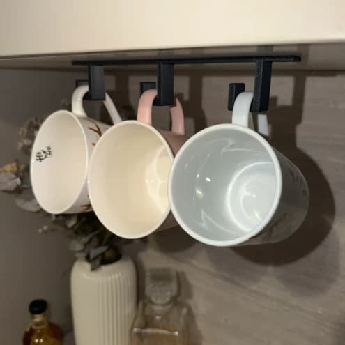 Support 3 tasses à suspendre sous étagère